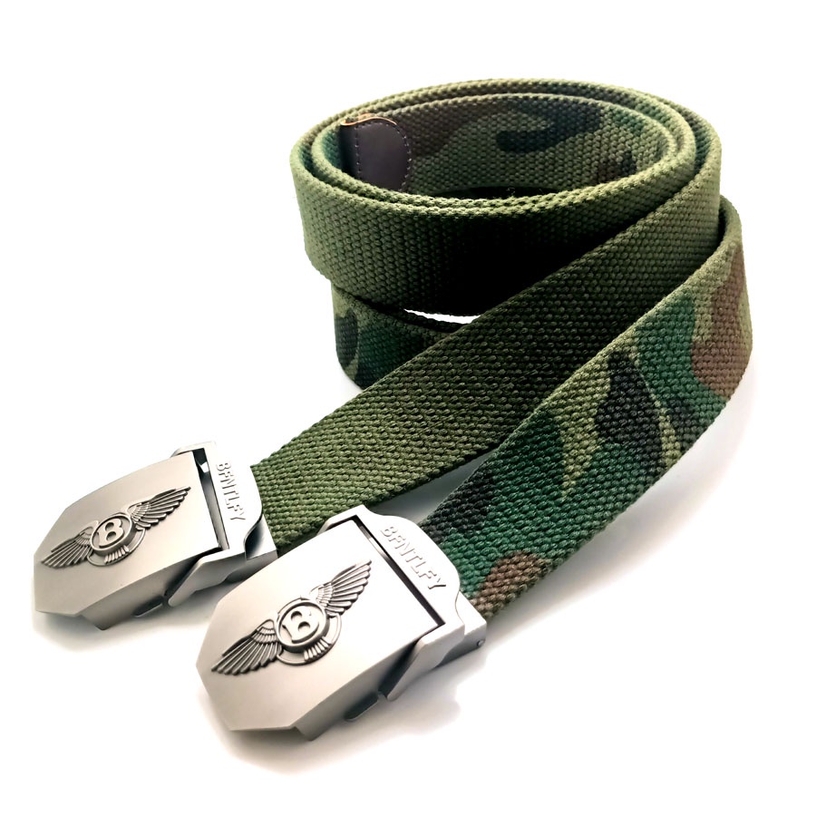 Thắt lưng nam vải bố , dây sử dụng được 2 mặt , rằn ri và xanh rêu , dây 3,8 x 120 cm , đầu khóa kim loại hình chữ B