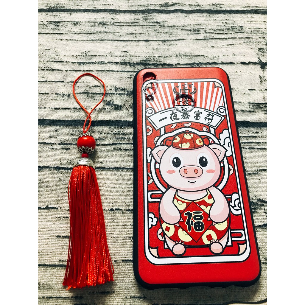 [Freeship toàn quốc từ 50k] ỐP TẾT HUAWEI Y9 2019 ỐP LƯNG DẺO HÌNH CHÚ HEO KÈM LỤC LẠC