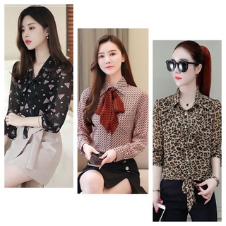 Áo Sơ Mi Voan Kiểu Họa Tiết Hoa Điệu Đà Hàng Chuyển Chọn BY1150
