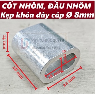 Cốt nhôm đầu nhôm khóa dây cáp[ Ø 8mm ]