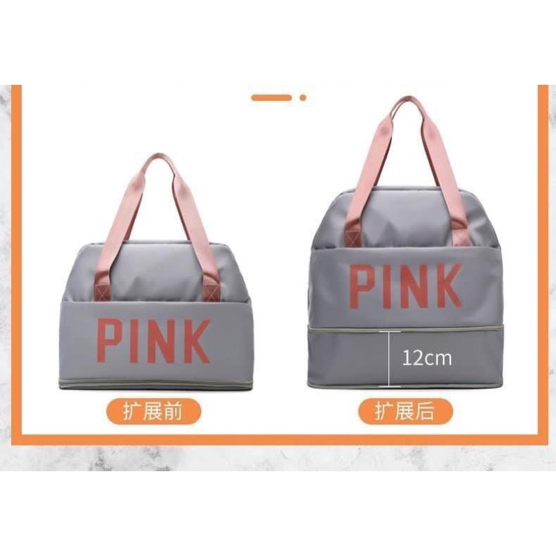Túi Du Lịch PINK 2 Tầng Mẫu Mới Nhiều Ngăn Đa Năng Chống Thấm