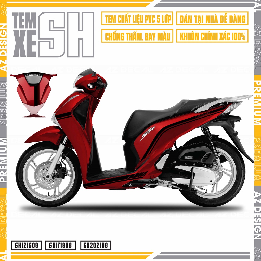 Tem Xe SH Chỉ AMG Đời 2012 2016 2019 2020 2021 2022 | SH08 | Team Decal Hình Dán SH 150i 125i Đẹp Nhất Bền Màu