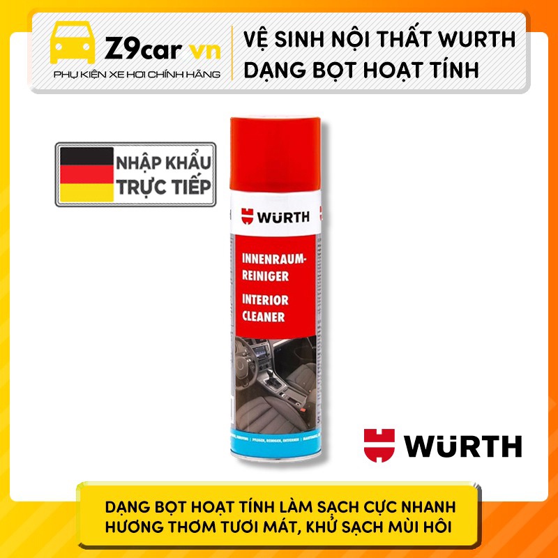 Combo Wurth vệ sinh nội thất và dưỡng da kèm khăn Microfiber Wurth - Tặng kèm 1 mút tròn thoa dung dịch