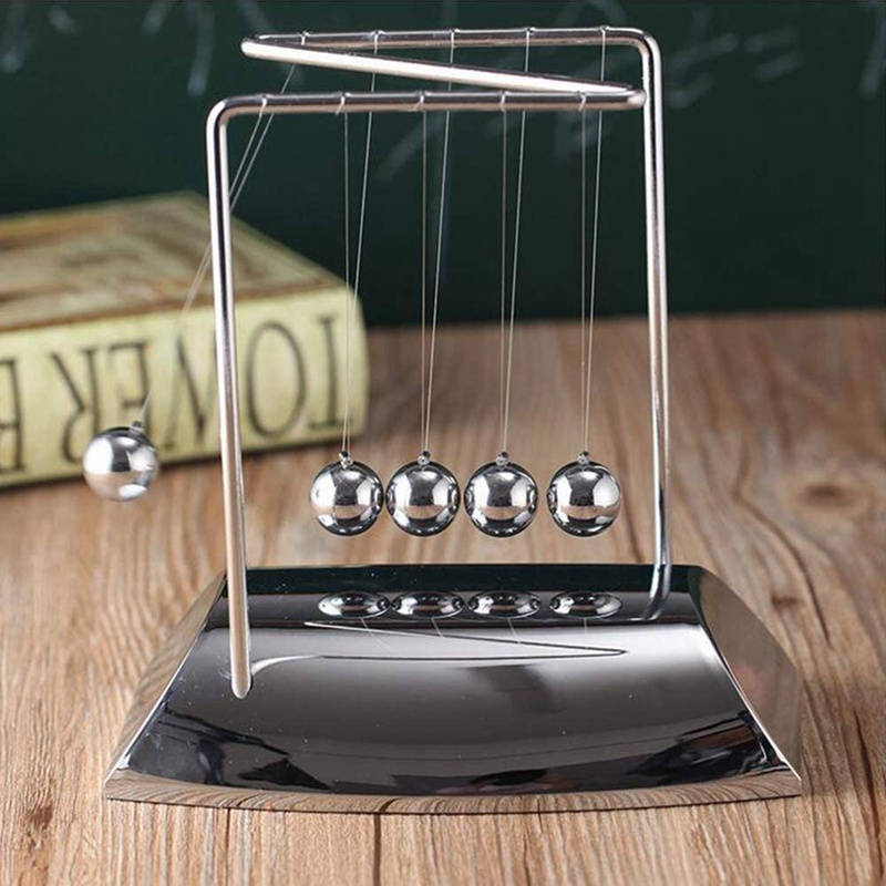 Con Lắc Newton Mang 5 Quả Bóng Hình Chữ Z Bằng Kim Loại Mạ Điện Kèm Đế Để Bàn