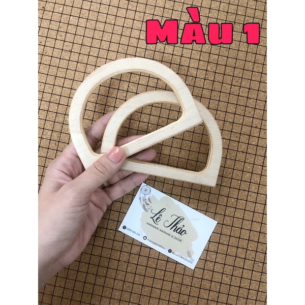 Bộ quai gỗ làm túi xách handmade, macrame