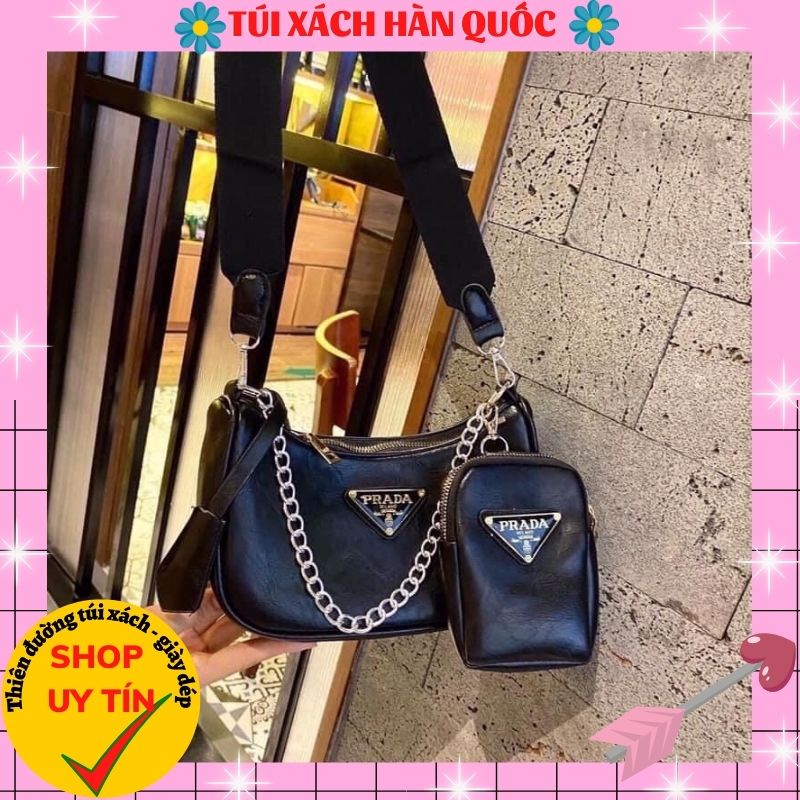 Bộ 2 Túi Ví Đeo Chéo ♥️FREESHIP♥️ Set Túi Nữ PRA Da Mềm Phong Cách Hàn QuốcHQ149