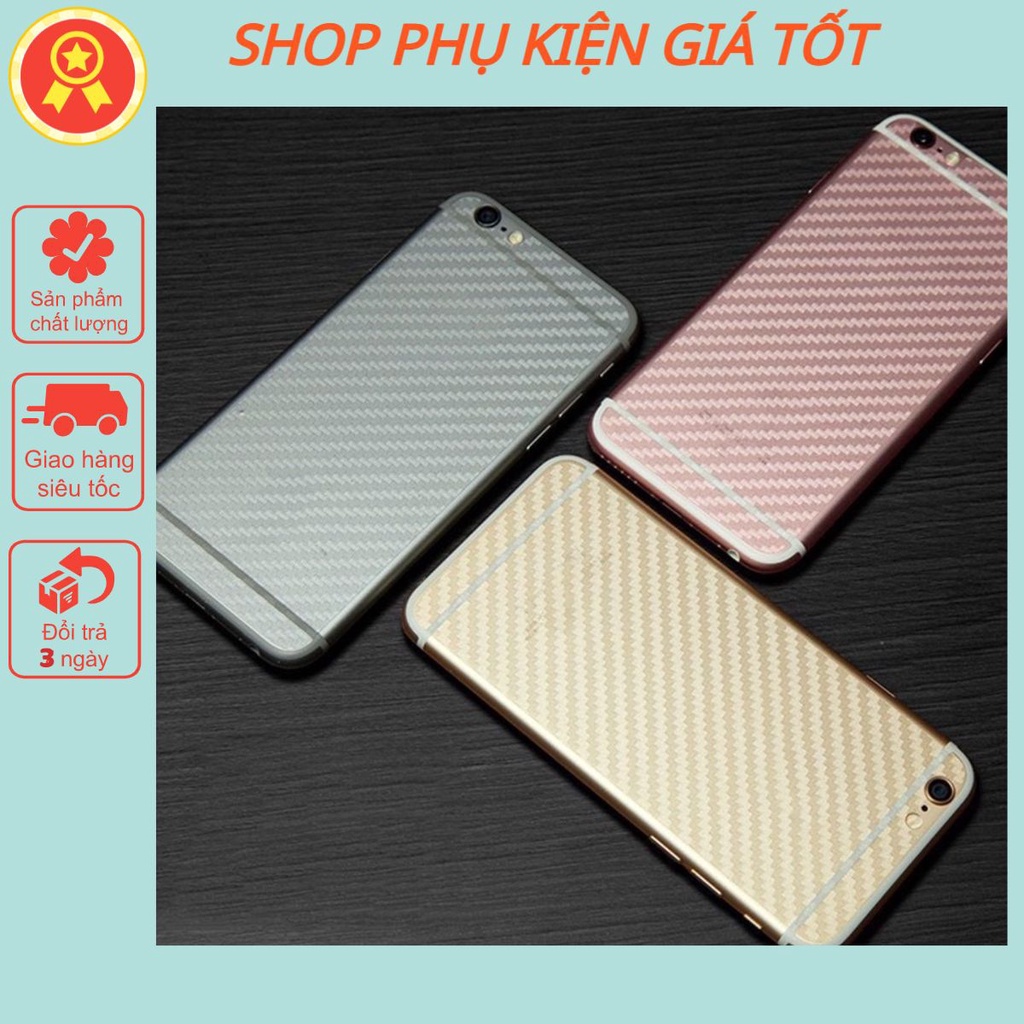 Miếng dán mặt lưng cacbon bảo vệ điện thoại  6/6s/7/7plus/8/8plus/plus/x/xr/xs/11/12/pro/13/13pro/max/plus