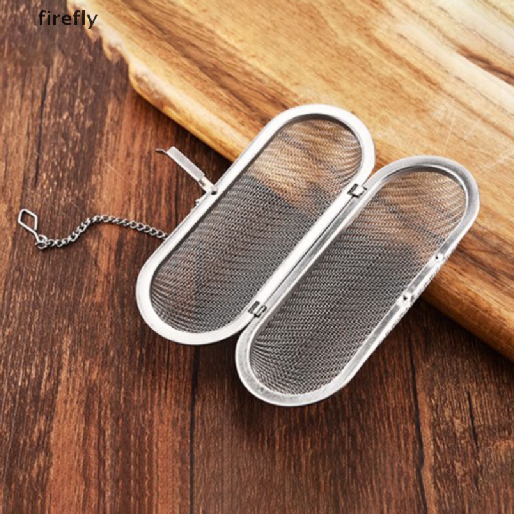 Dụng Cụ Lọc Trà Hình Chữ Nhật Bằng Thép Không Gỉ Có Thể Tái Sử Dụng Kèm Dây Xích