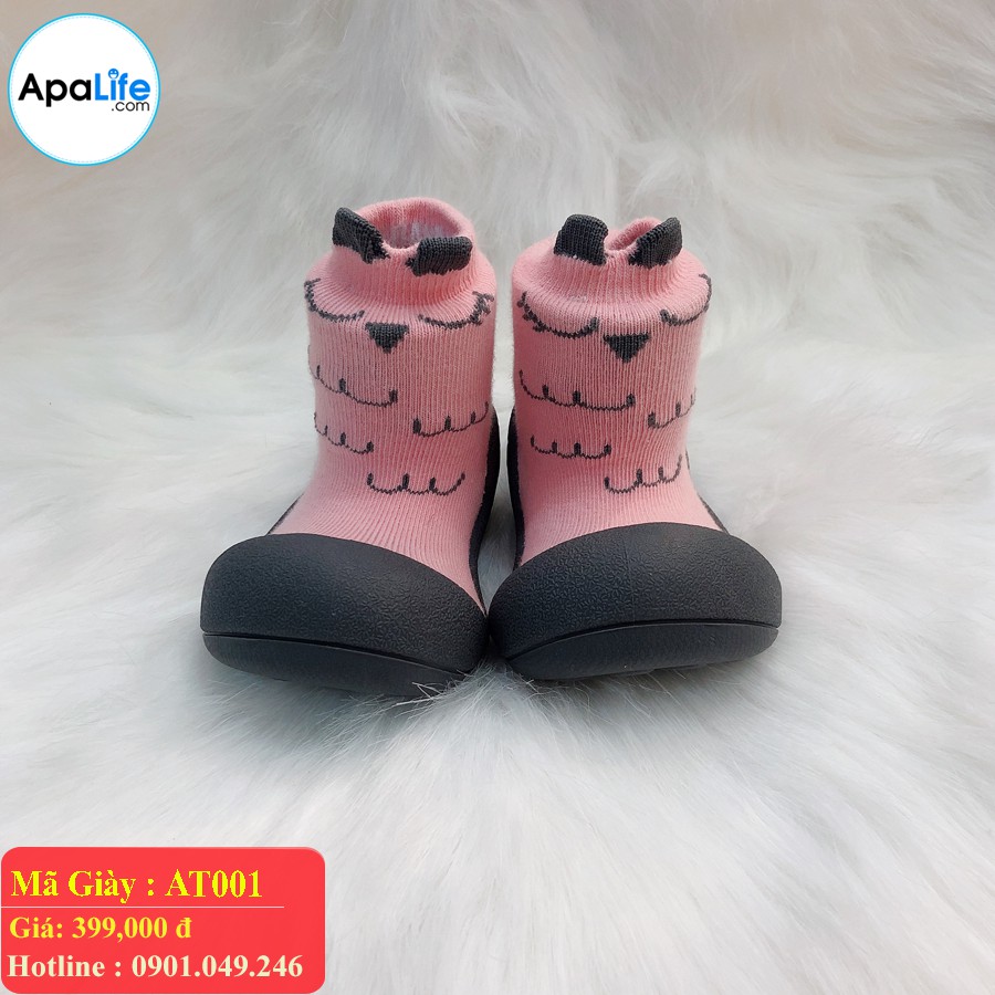 Attipas Cutie - Pink AT001- Giày tập đi cho bé trai /bé gái từ 3 - 24 tháng nhập Hàn Quốc: đế mềm, êm chân & chống trượt