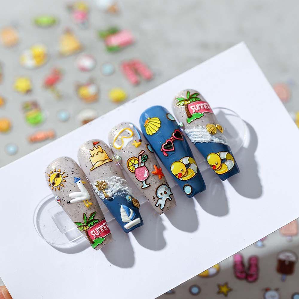 Nhãn Dán Trang Trí Móng Tay 5D Phong Cách Nhật Bản Thời Trang