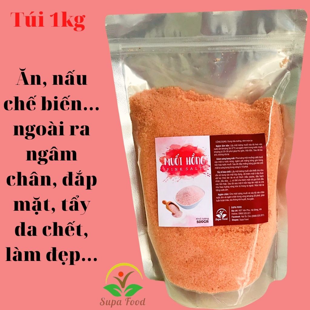 Muối Hồng - muối hồng Himalaya Hạt Mịn Nấu Ăn, Nấu Sữa, Làm đẹp, Thải Độc - MUỐI tắm - OneFood