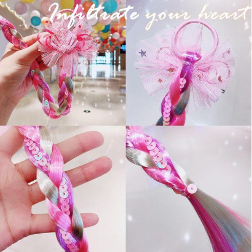FOLLOW TẶNG 3KHÀNG CÓ SẴN Dây Cột Tóc Giả Hình Kỳ Lân Hoạt Hình Đáng Yêu Cho Bé Dễ Thương CHỌN MẪUVOUCHER 100K