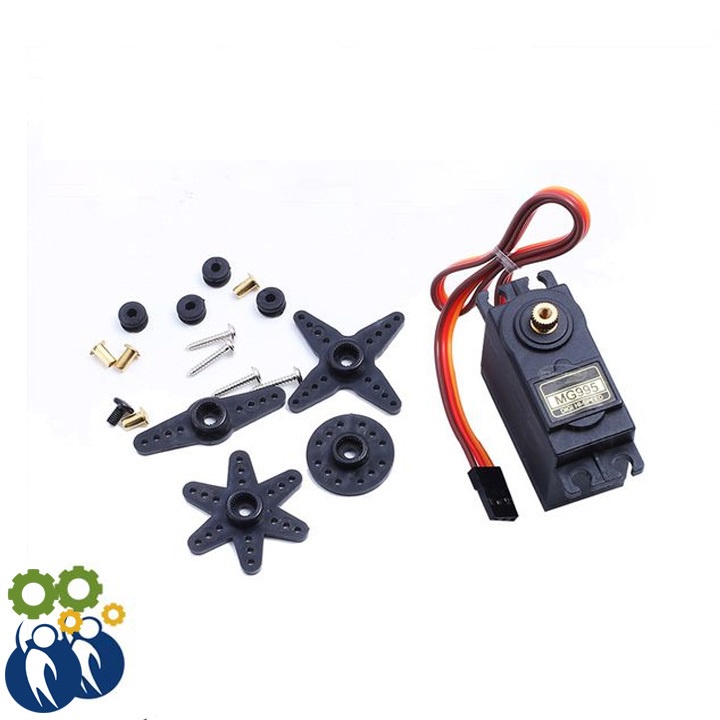 Servo MG995 góc quay 360 Độ có Báng Răng Bằng Thép, điện áp 3V-7.2V