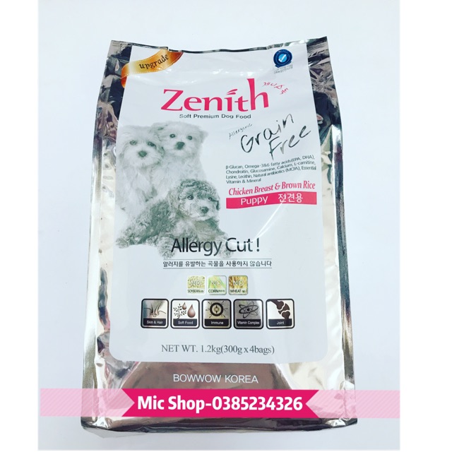 Thức ăn hạt mềm chó nhỏ và mèo Zenith 1.2kg