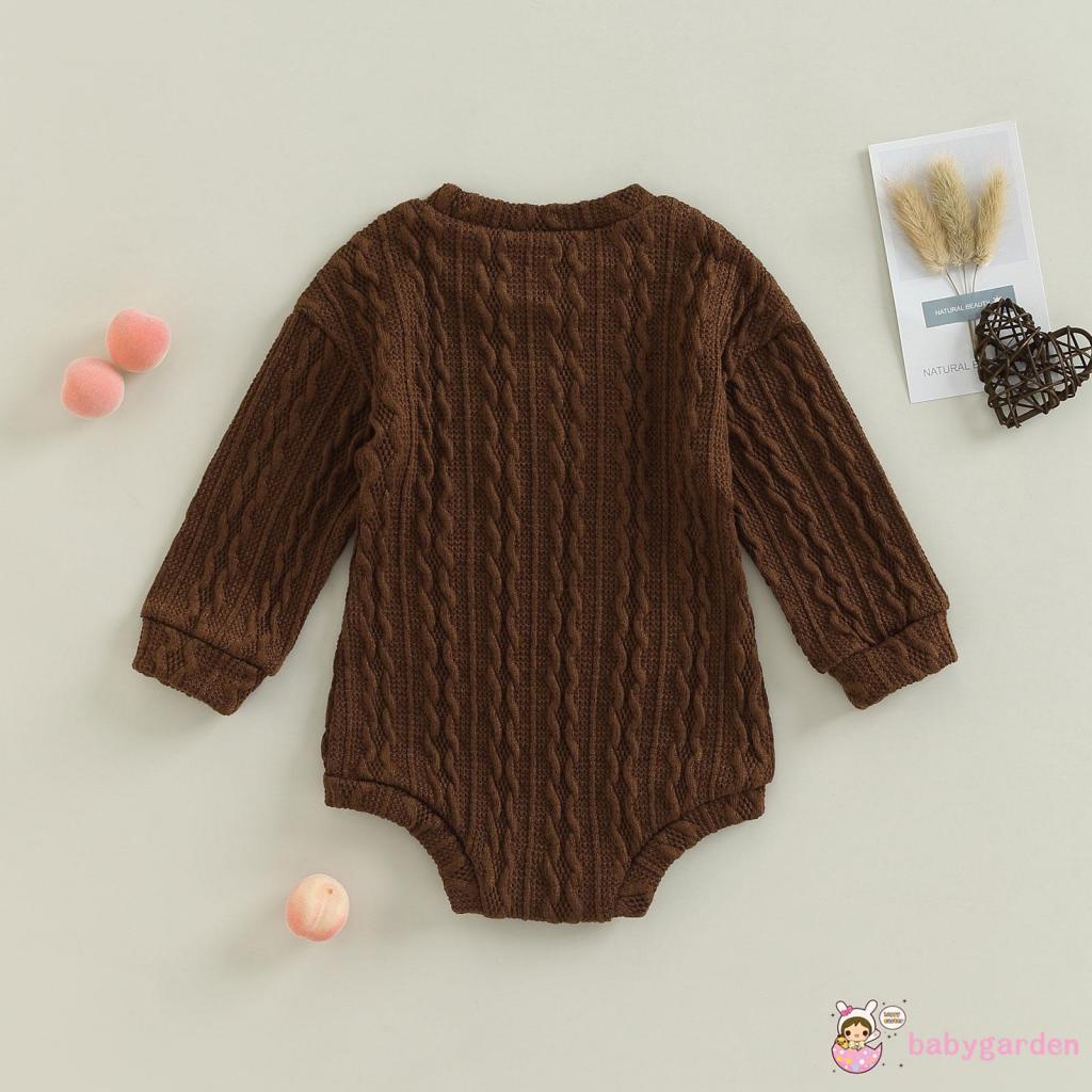 Áo Liền Quần Dài Tay Cổ Tròn Màu Sắc Đơn Giản Cho Bé