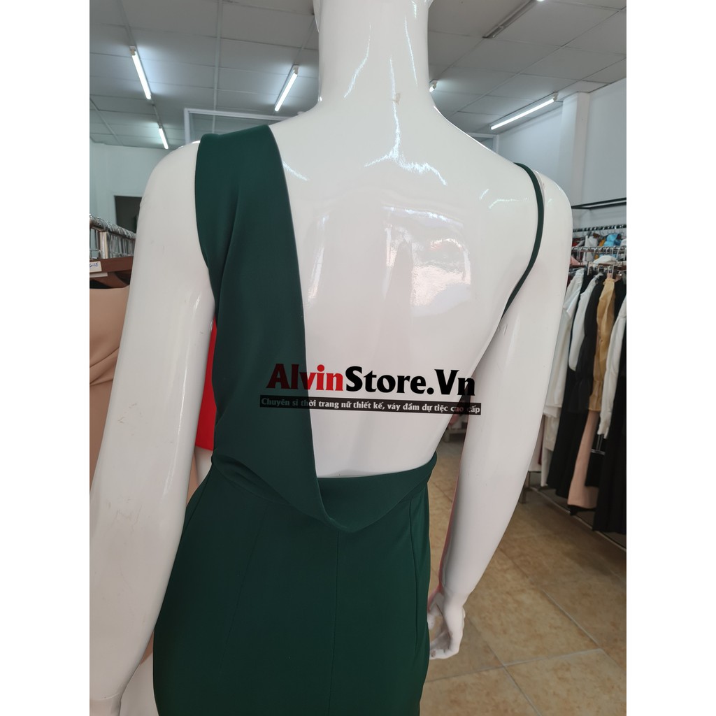 [Hình Thật - Shop Váy Đẹp] Đầm Dự Tiệc Ôm Body Thiết Kế Kín Cổ Hở Lưng Sexy Tôn Dáng Như Ngọc Trinh