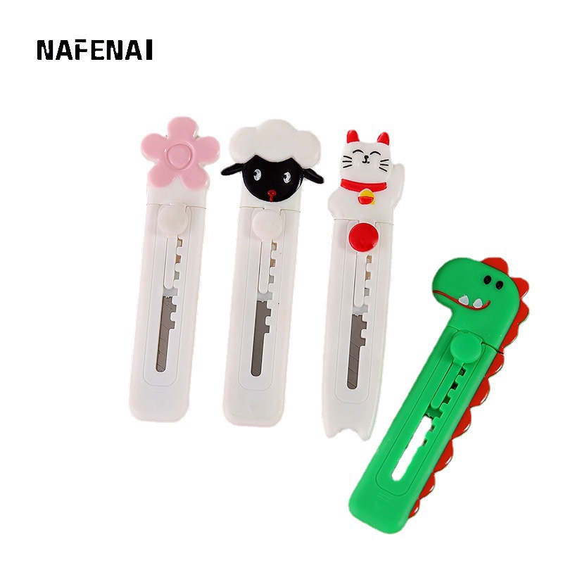 Dao rọc giấy mini NAFENAI họa tiết hoạt hình dễ thương tiện dụng cho học sinh