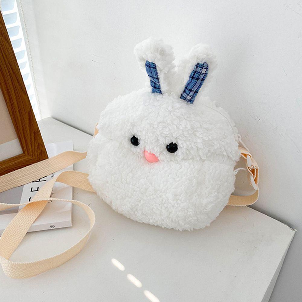 Túi Đeo Chéo Hình Thỏ Nhồi Bông Dễ Thương
