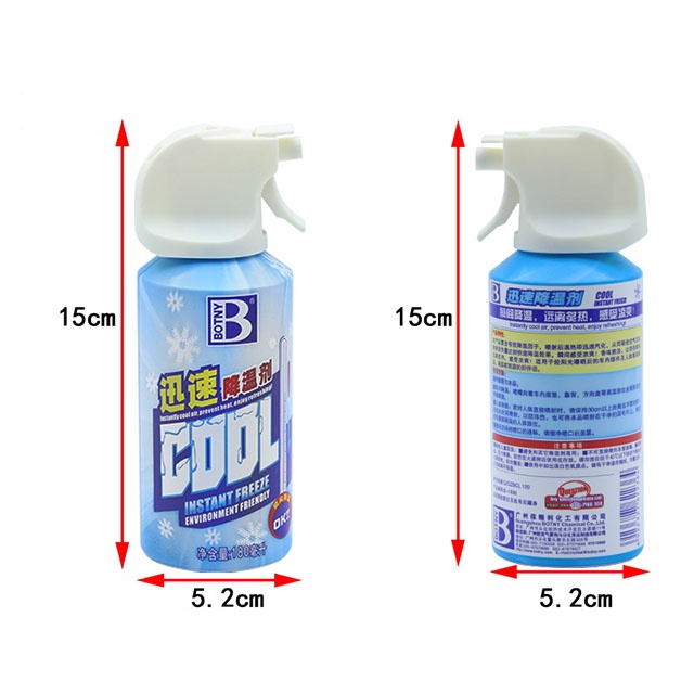 Bình Xịt Làm Lạnh Tức Thời BOTNY Instant Freeze 180ml,Chai Xịt Làm Lạnh Nội Thất Ô Tô - Xe Máy Tặng Kèm Khăn Lau Đa Năng