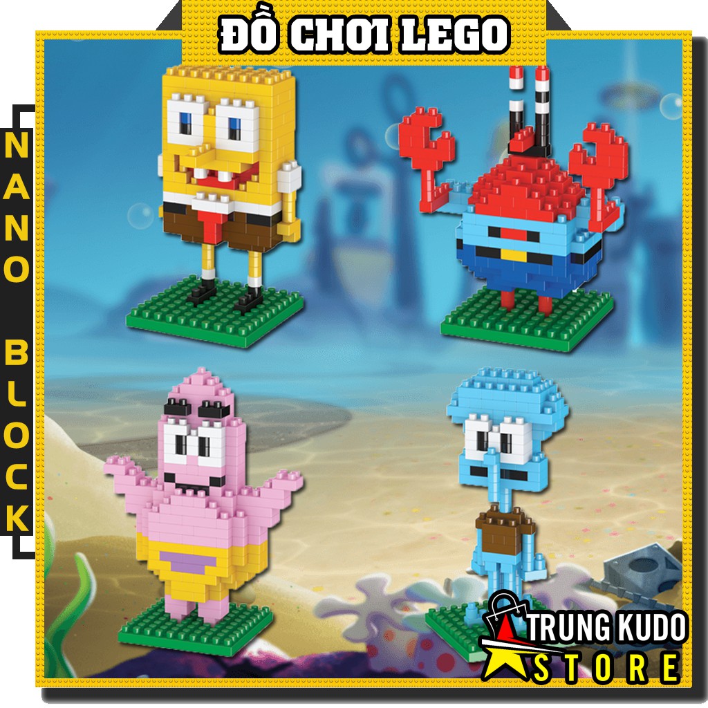 Lego Bọt Biển - Đồ chơi lắp ghép các nhân vật trong phim hoạt hình SpongeBob SquarePants - Lego Nanoblock