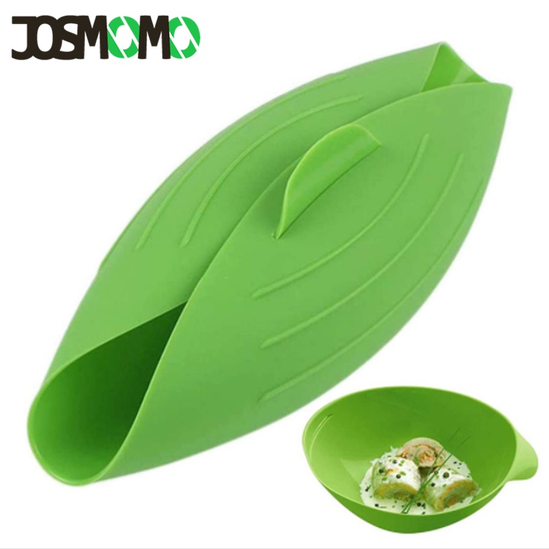 JOSMOMO 1 cái silicone Nồi hấp lò vi sóng Lò hơi nước Ấm đun nước Cá Nồi Poacher Nồi thực phẩm Bát đựng rau Nhà bếp Dụng cụ nấu ăn