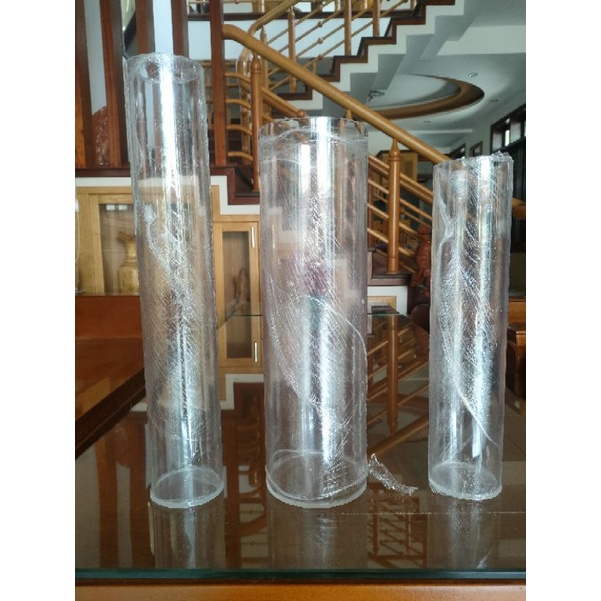 Ống nhựa trong suốt acrylic bịt một đầu, lọ nhựa cắm hoa, trang trí, lò, bẫy rong VN DIY
