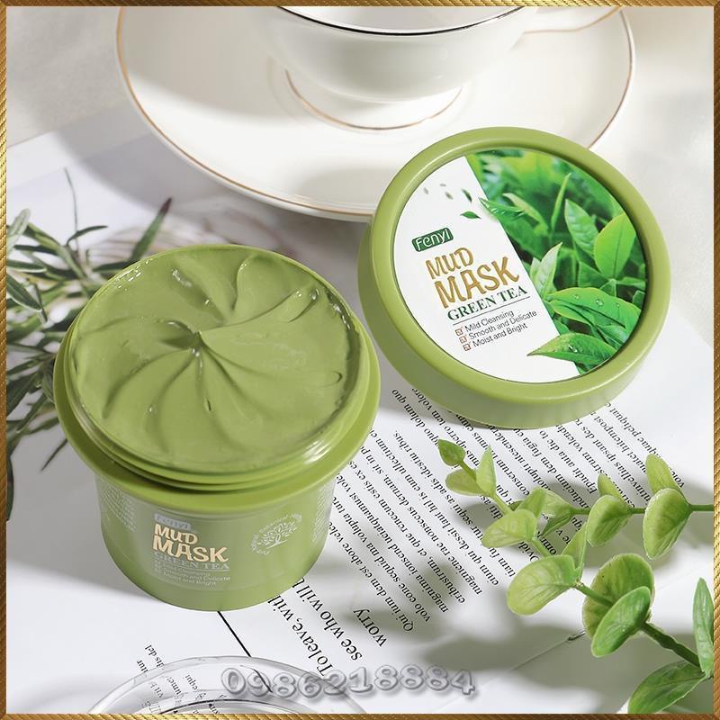 Mặt nạ đất sét tinh chất trà xanh Fenyi Mud Mask Green Tea giảm mụn kiềm dầu dưỡng trắng FMM6