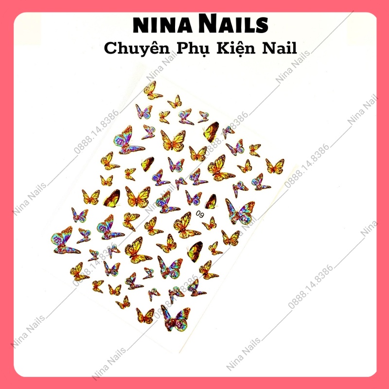 Sticker Hình Bướm Dán Móng Tay Hiệu Ứng 3D Cực Đẹp
