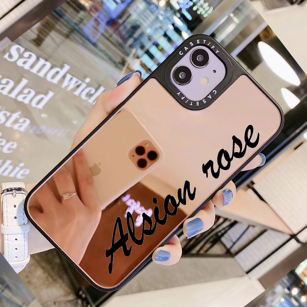 Ốp Điện Thoại Tráng Gương In Tên Thương Hiệu Diy Cho Iphone 11 12 6s 6 8 7 Plus X Xs Max Xr 12