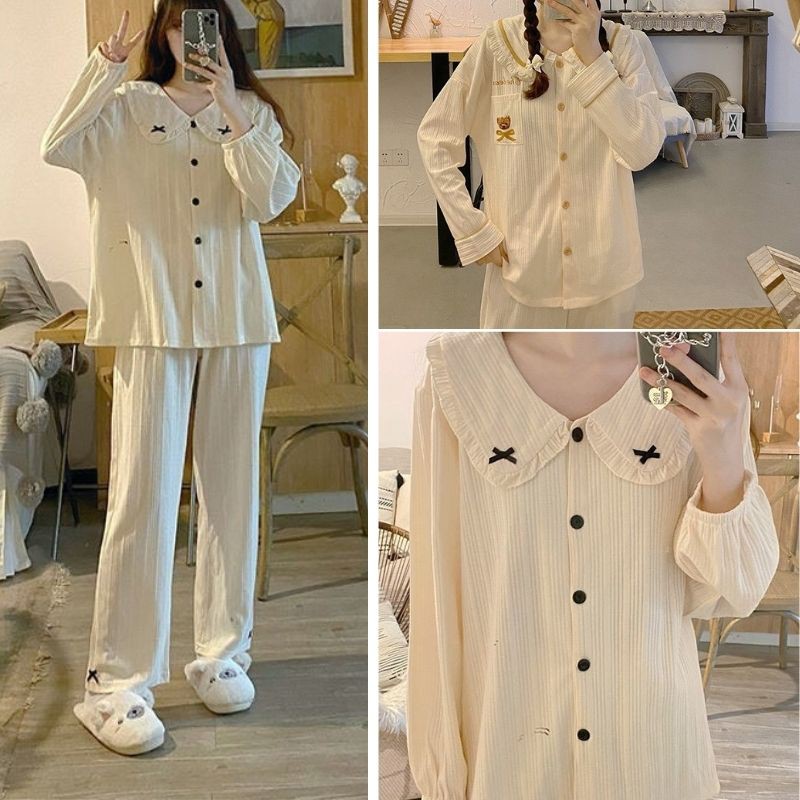 Đồ Ngủ Nữ Cao Cấp Guu Cotton Dài Tay Công Chúa Dễ Thương BDTD03