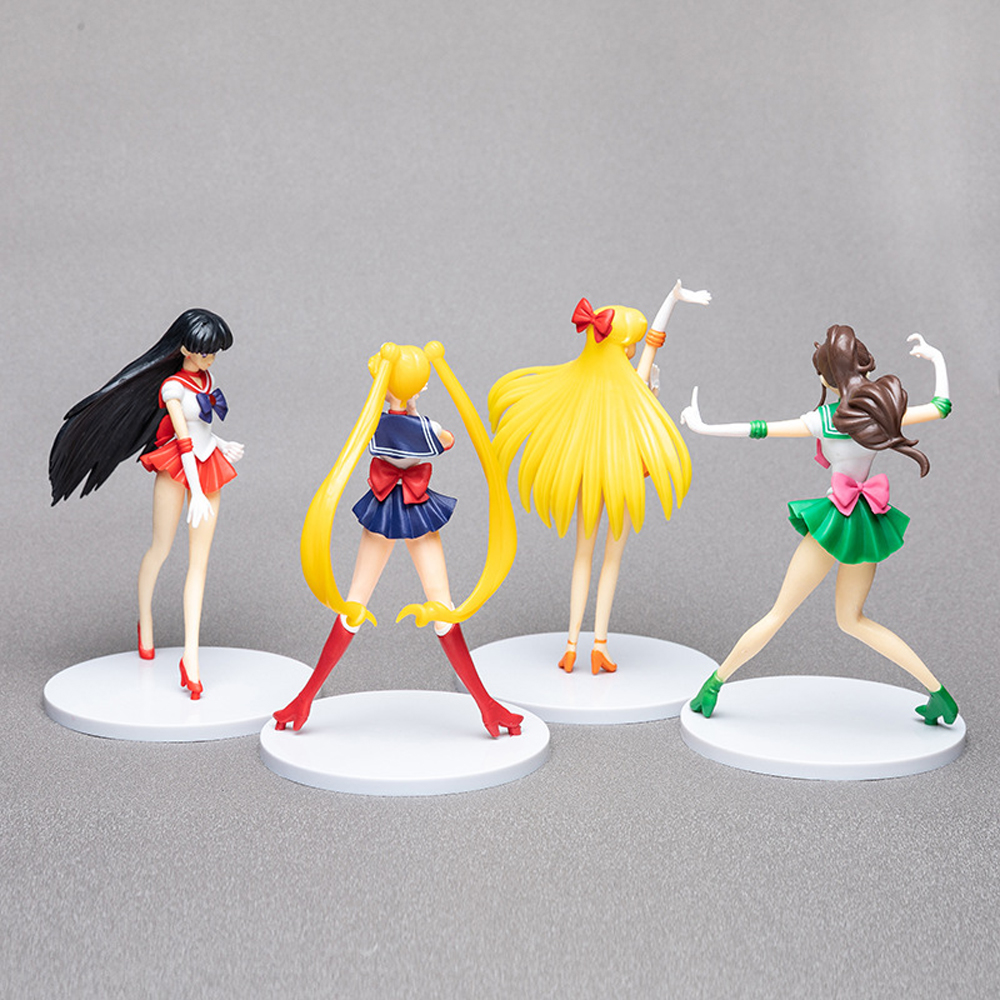 SAILOR MOON Set 5 Mô Hình Thủy Thủ Mặt Trăng Dễ Thương 18cm