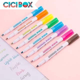 Bút nhũ ghi chú meili liner màu ánh nhũ dùng vẽ nghệ thuật, Bộ bút Highlight phong cách độc đáo CICIBOX