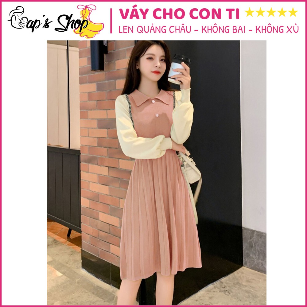 Váy cho con bú, chất len, dáng trẻ trung
