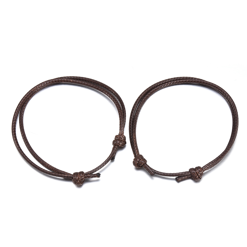 Bộ 2 vòng dây đeo tay cặp đôi đơn giản có thể điều chỉnh