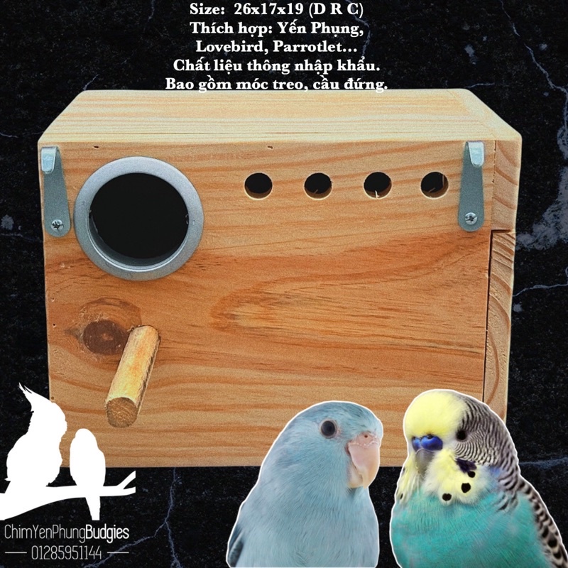 Tổ đẻ cho Yến Phụng • Lovebird • Parrotlet mẫu mới [rút đáy, ốp lỗ chui].