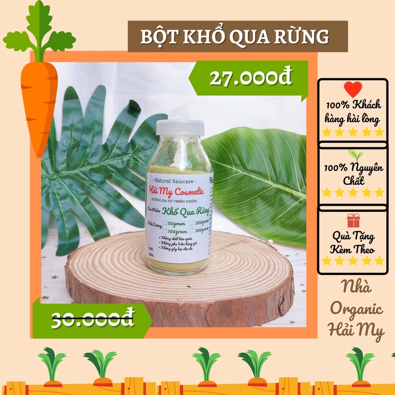 💥Lọ 50gram💥 Bột Khổ Qua Rừng Nguyên Chất 100% - Bột thiên nhiên handmade - Ngừa mụn, giảm thâm, dưỡng trắng da