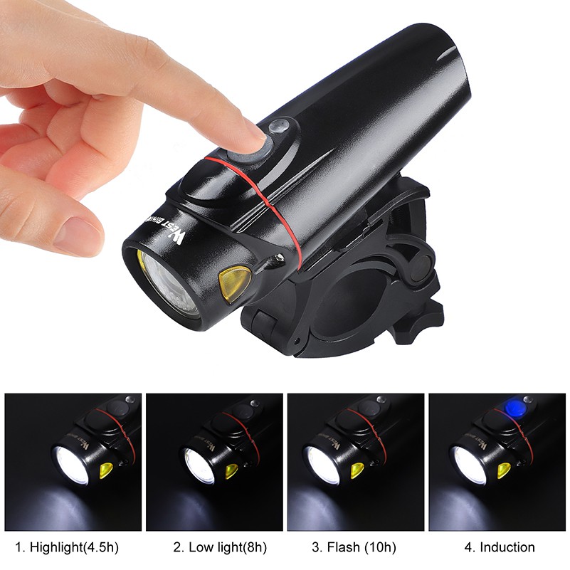 Đèn Chiếu Sáng WEST BIKING Dùng Cho Xe Đạp Cảm Biến Tự Động Sạc USB 350 Lumen