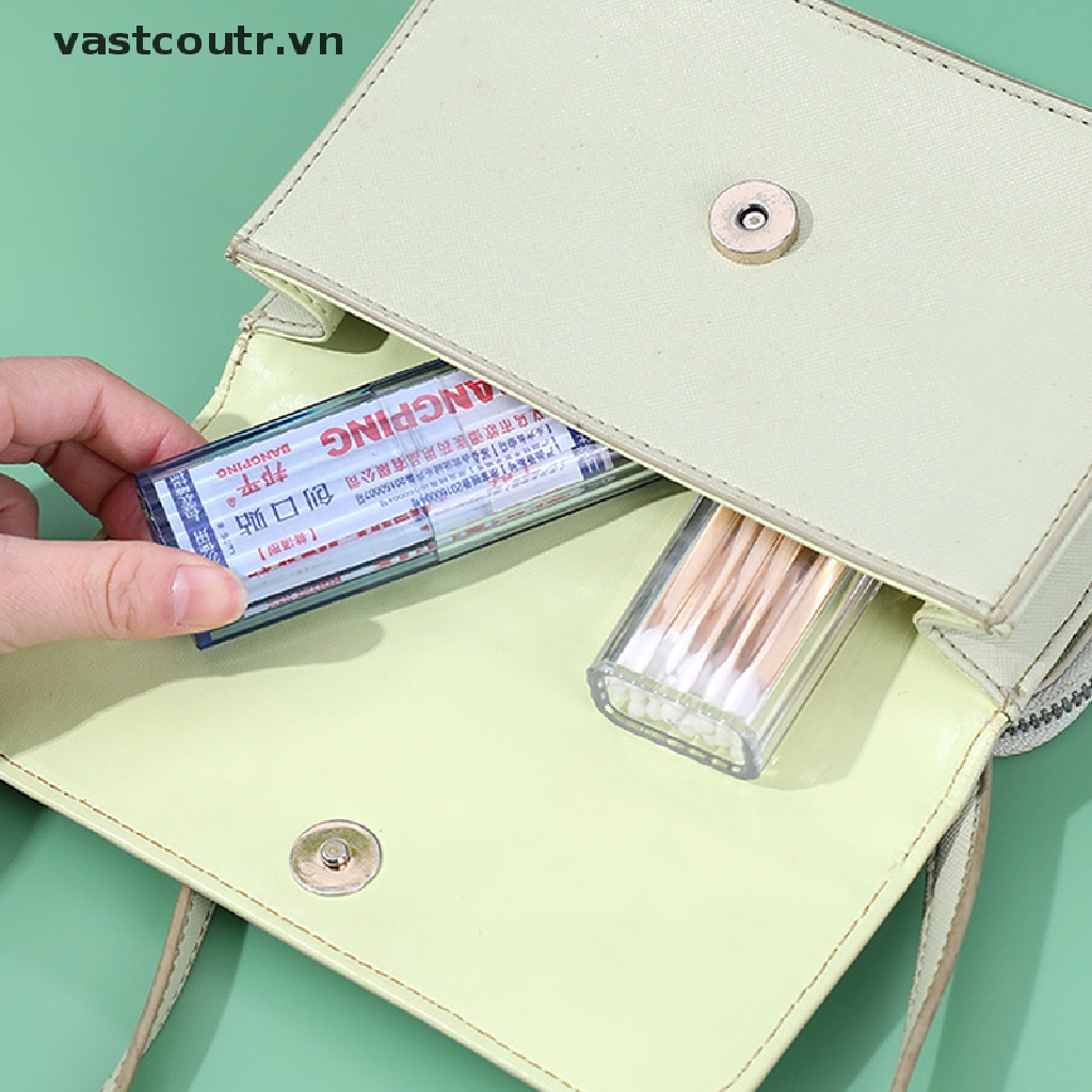 Hộp Trong Suốt Đựng Tăm Bông / Tăm Xỉa Răng Tiện Dụng