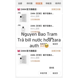 NƯỚC HOA ZARA AUTH KÈM BILL