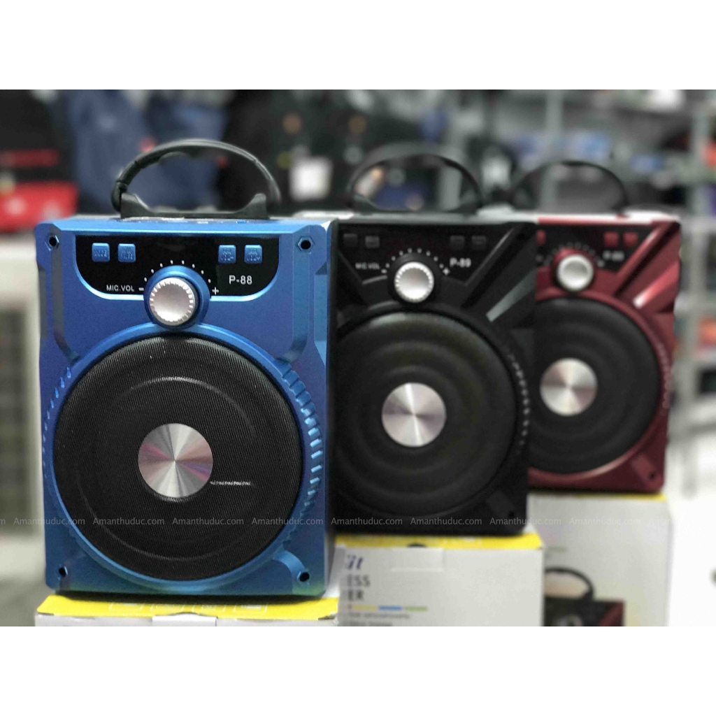 Loa Bluetooth P88 tặng kèm mic karaoke