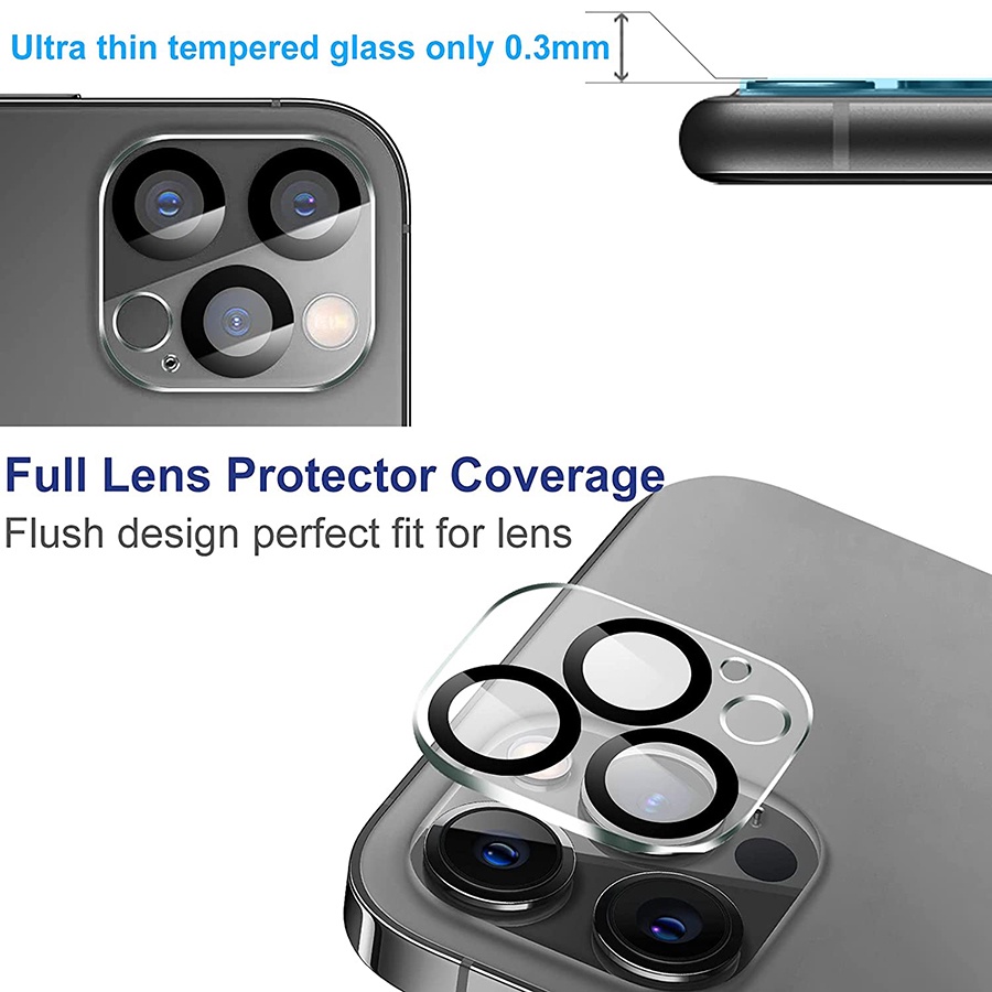 Set 3 Kính cường lực bảo vệ camera sau cho iPhone 13 Pro Max 13 Mini 11 12 Pro Max 13Pro