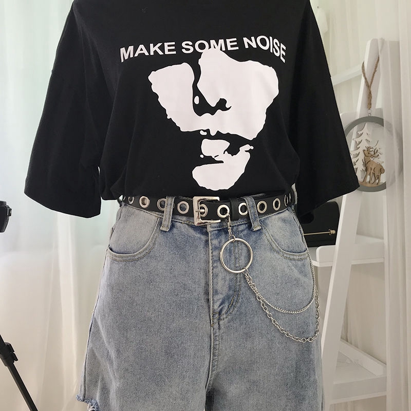 Dây nịt nhiều khoen tích hợp dây xích phong cách thời trang hiphop cá tính