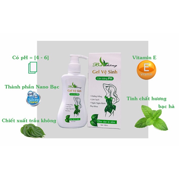 Gel vệ sinh phụ nữ thảo dược bà thông chiết xuất thiên nhiên dưỡng hồng cân bằng ph 100ml