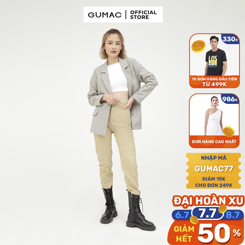 Áo vest phối nắp túi GUMAC chất bố cotton dày dặn AB5135