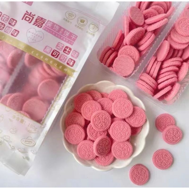 Bánh quy hình nơ hồng trang trí bánh sinh nhật gói 180g | BigBuy360 - bigbuy360.vn