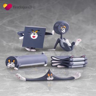 6Pcs/Set Cartoon Funny Silly Cat Shaped Tom Collectible Figure Modeling Toy