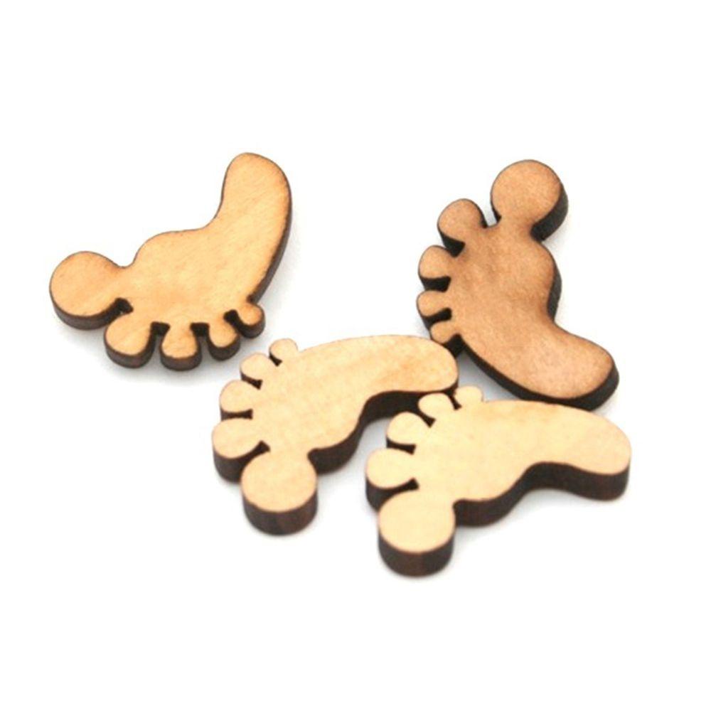 Nút Gỗ Hình Bàn Chân Em Bé Làm Đồ Thủ Công DIY