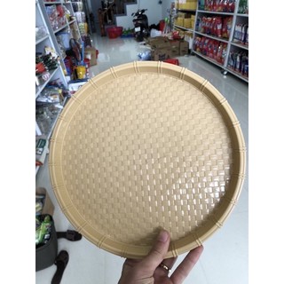 [Hot] Mẹt Nhựa Tròn Giả Mây Tre - Size 28-34-42cm - Mẹt Tròn Đựng Bún Đậu