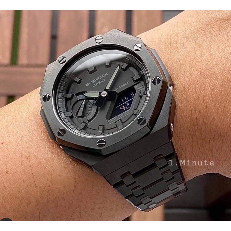 Đồng hồ nam Casio G-Shock GA-2100-1A1 custom full black metal