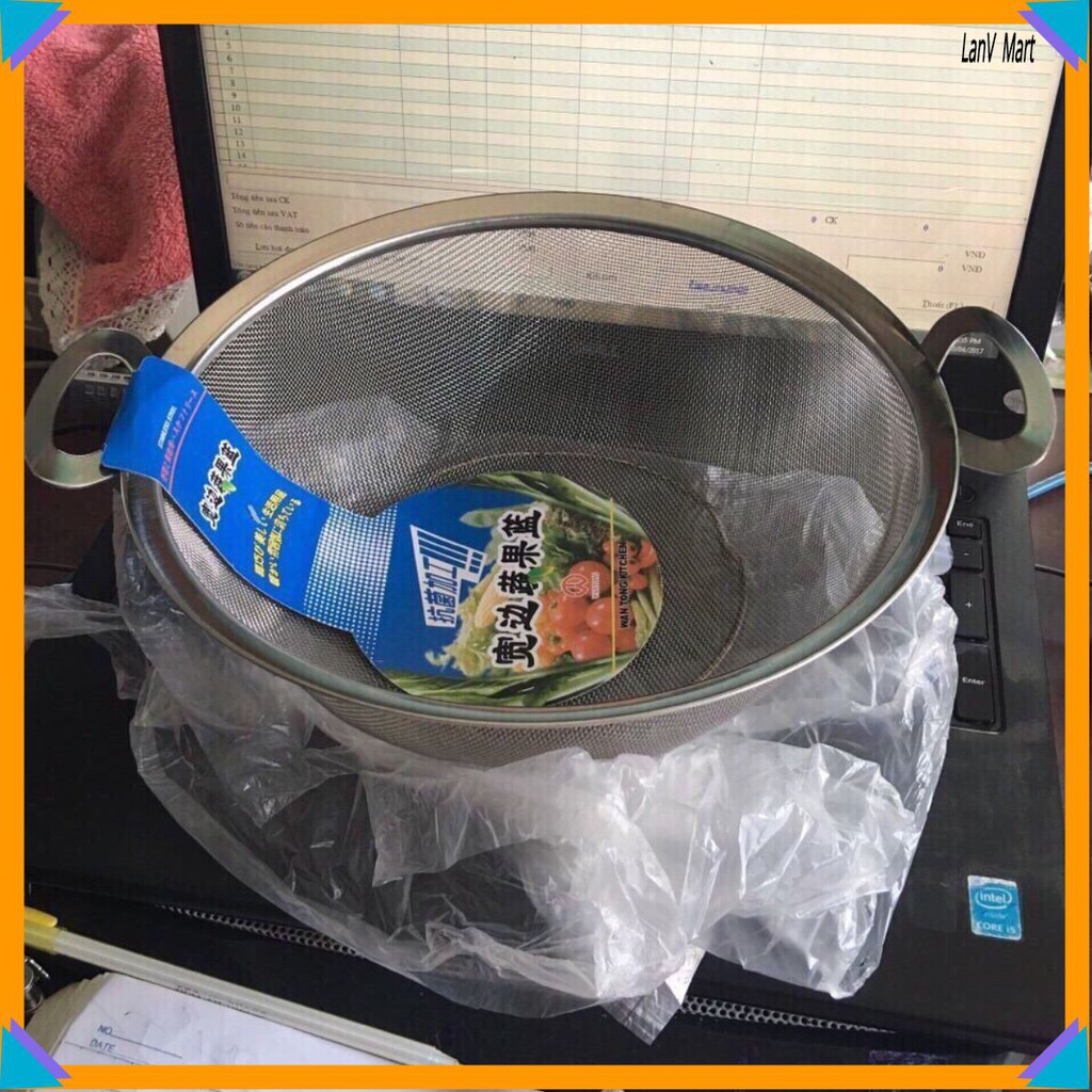 Giá siêu tốt sỉ rá inox viền có tai (28cm)
